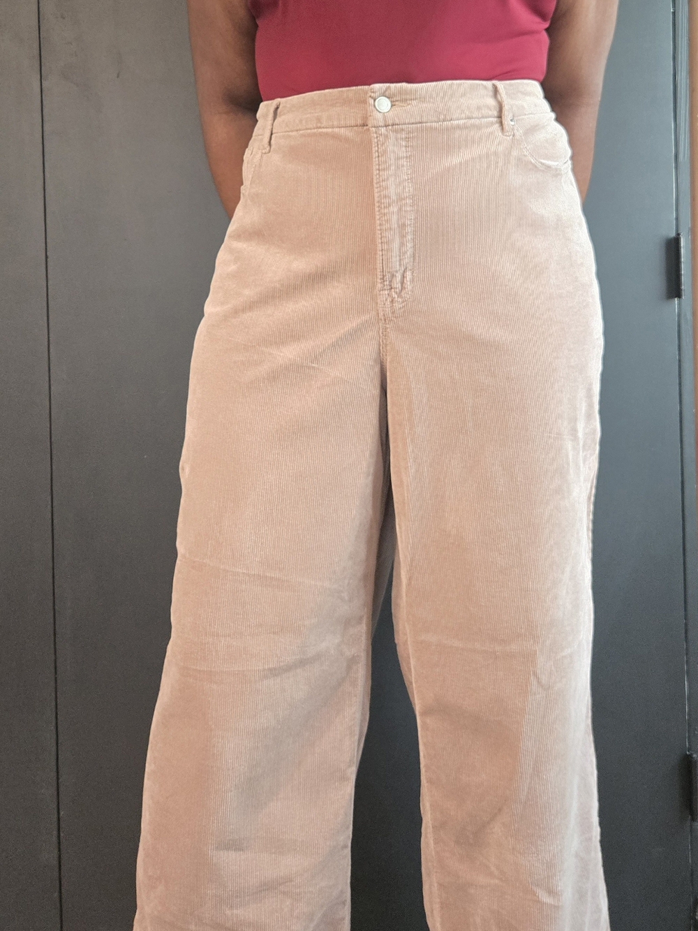 good american | good skate high-rise wide-leg corduroy puddle jeans | us 20